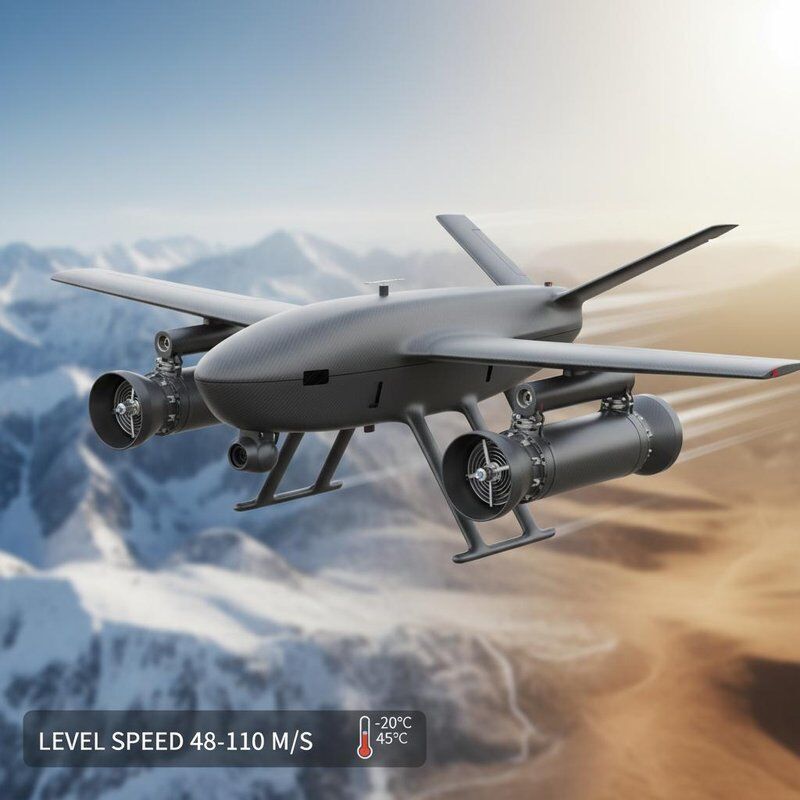 Dron VTOL z silnikiem 60 cm3 i zasięgiem 120 km